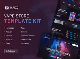 Vapixo | Vape Store Elementor Pro Template Kit