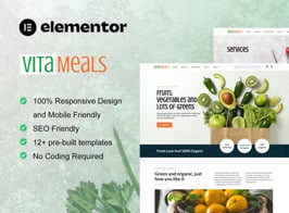 Vitameals – Fruits & Vegetables Store Elementor Template Kit
