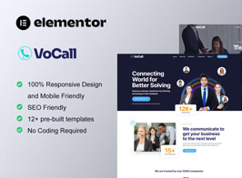 VoCall – Call Center & Telemarketing Elementor Template Kit