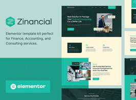 Zinancial – Finance & Accounting Services Elementor Template Kit