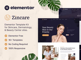 Zincare – Skincare & Dermatology Elementor Template Kit