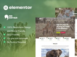 Zooventour – Safari & Zoo Elementor Pro Template Kit